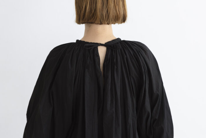 GARMENT DYE LAWN GATHER SMOCK black 5