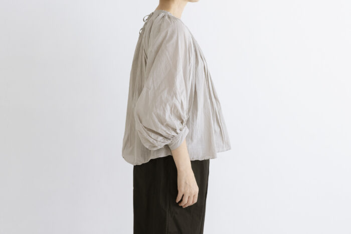 GARMENT DYE LAWN GATHER SMOCK gray 2