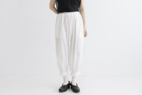 GARMENT DYE LAWN PETTICOAT PANTS white 1