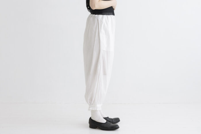 GARMENT DYE LAWN PETTICOAT PANTS white 2