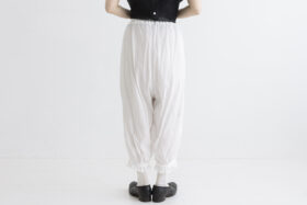 GARMENT DYE LAWN PETTICOAT PANTS white 3