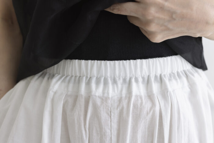 GARMENT DYE LAWN PETTICOAT PANTS white 4