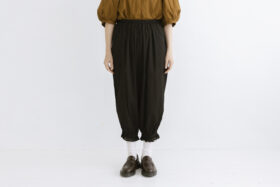 GARMENT DYE LAWN PETTICOAT PANTS black 1