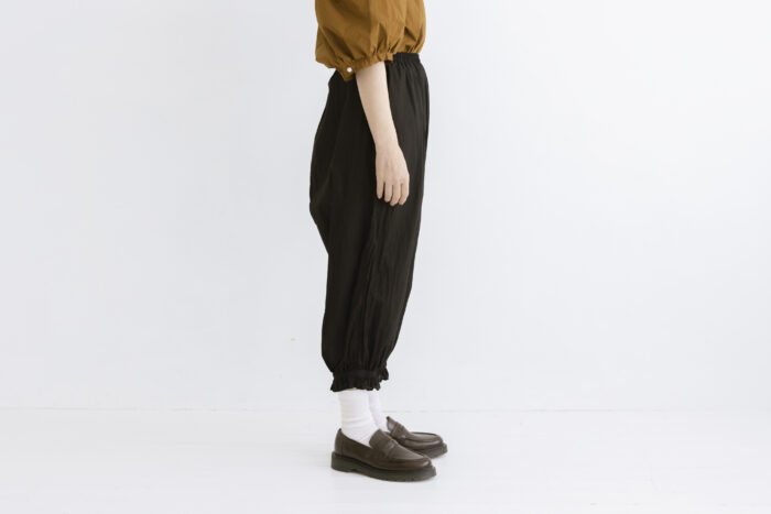 GARMENT DYE LAWN PETTICOAT PANTS black 2