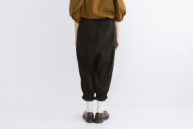 GARMENT DYE LAWN PETTICOAT PANTS black 3