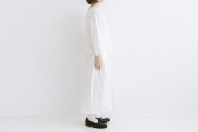 風景：刺繍襟ダーツドレス off white 2