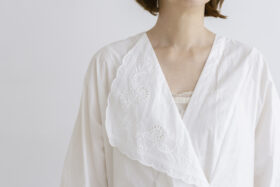 風景：刺繍襟ダーツドレス off white 4
