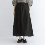 C/PE.T TUCK LONG SKIRT black