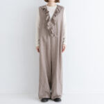 予約 G1172 ameri FRILL SALOPETTE greige 4月初〜5月初