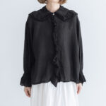 予約 G1160 ameri ANTIQUE FRILL BLOUSE noir 3月初〜4月初
