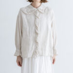 予約 G1160 ameri ANTIQUE FRILL BLOUSE royal white 3月初〜4月初