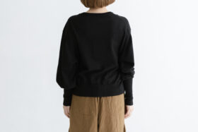予約 G1153 GATHER SLEEVE KNIT CARDIGAN black 2月中〜3月中 3