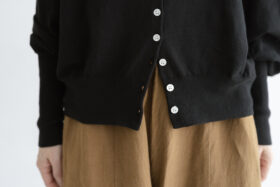 予約 G1153 GATHER SLEEVE KNIT CARDIGAN black 2月中〜3月中 5