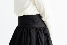 予約 R340 HEM LACE OVERWRAPED SKIRT black  2月中〜3月中 5