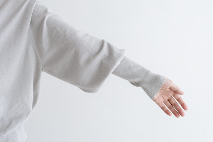 予約 G1153 GATHER SLEEVE KNIT CARDIGAN light gray 2月中〜3月中 4