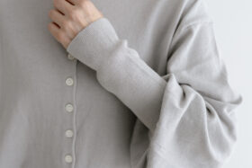 予約 G1153 GATHER SLEEVE KNIT CARDIGAN light gray 2月中〜3月中 5