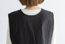 予約 G1150 ANTIQUE SCALLOPPED QUILT GILET black 2月中〜3月中 5