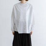 予約 LA449 ANONYMOUS FRILL LIGHT BLOUSE white stripe 3月中〜4月中