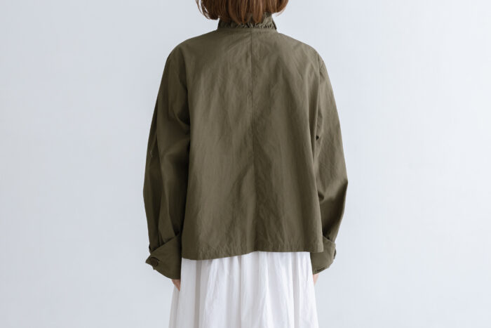 予約 G1149 ameri FRILL MODERNIST JAKET khaki 2月中〜3月中 3