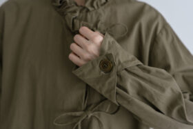 予約 G1149 ameri FRILL MODERNIST JAKET khaki 2月中〜3月中 5