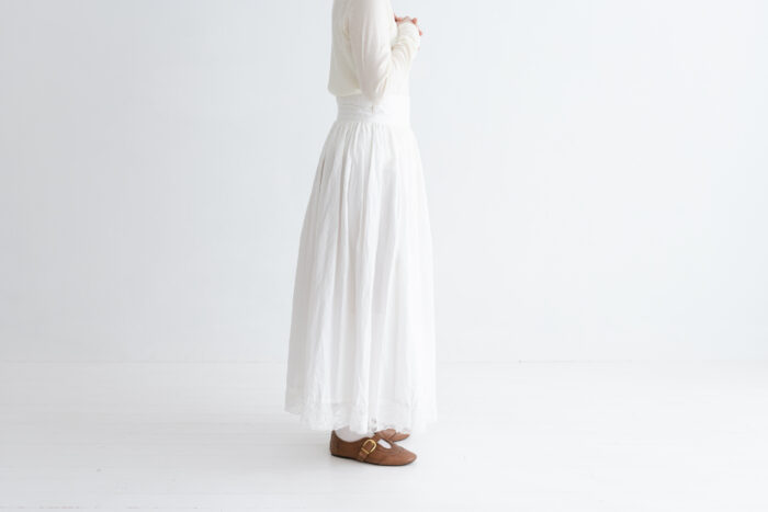 予約 R340 HEM LACE OVERWRAPED SKIRT offwhite  2月中〜3月中 2