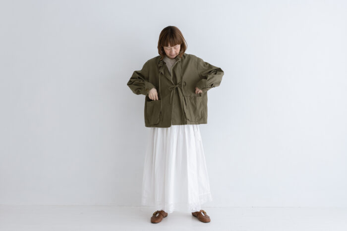 予約 R340 HEM LACE OVERWRAPED SKIRT offwhite  2月中〜3月中 6