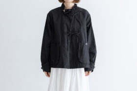 予約 G1149 ameri FRILL MODERNIST JAKET black 2月中〜3月中 1
