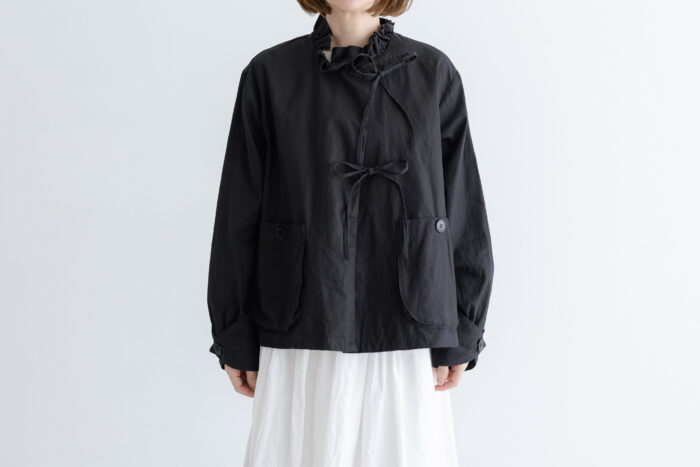 予約 G1149 ameri FRILL MODERNIST JAKET black 2月中〜3月中 1