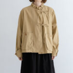 予約 G1149 ameri FRILL MODERNIST JAKET beige 2月中〜3月中