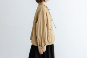 予約 G1149 ameri FRILL MODERNIST JAKET beige 2月中〜3月中 2