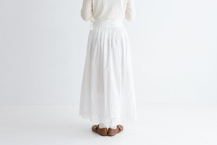予約 R340 HEM LACE OVERWRAPED SKIRT offwhite  2月中〜3月中 3