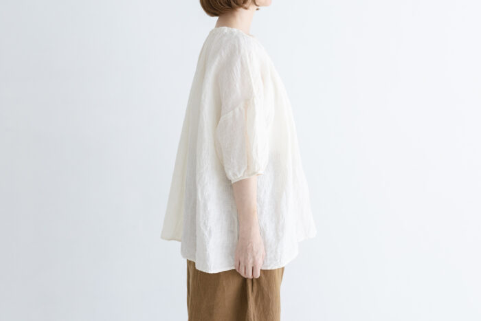 予約 R368 WRINKLE STRING BLOUSE off natural 5月末〜6月末 2