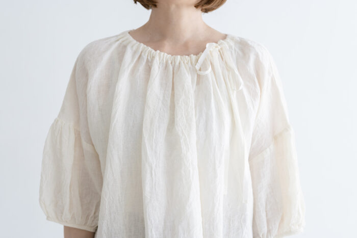 予約 R368 WRINKLE STRING BLOUSE off natural 5月末〜6月末 4