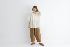 予約 R368 WRINKLE STRING BLOUSE off natural 5月末〜6月末 6