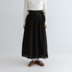 予約 R340 HEM LACE OVERWRAPED SKIRT black  2月中〜3月中