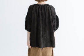 予約 R368 WRINKLE STRING BLOUSE  noir 5月末〜6月末 3