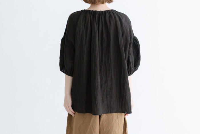 予約 R368 WRINKLE STRING BLOUSE  noir 5月末〜6月末 3