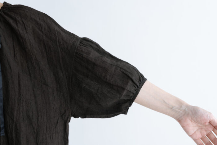 予約 R368 WRINKLE STRING BLOUSE  noir 5月末〜6月末 4