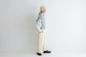 場所を感じる：セーラーフードニットベスト fog blue 5