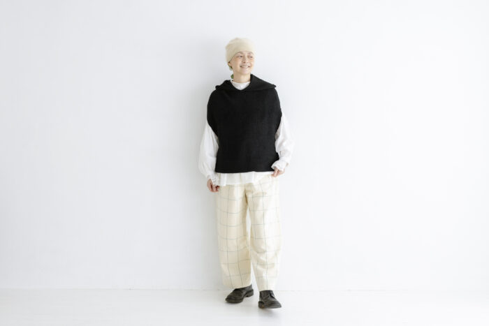 場所を感じる：セーラーフードニットベスト black 6