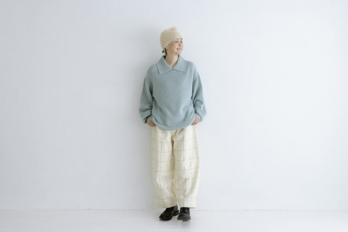 書かれたメッセージ：グラフチェックパンツ 5