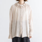 BN2642 Tuck Collar blouse ecru