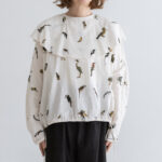 BN2638 Big Collor Wide Blouse off white