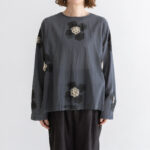 BN2617 Embroidery Blouse charcoal