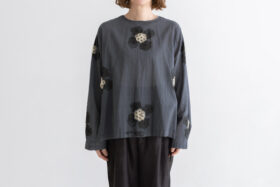 BN2617 Embroidery Blouse charcoal 1 BN2617 Embroidery Blouse charcoal 1