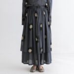 BN2618 Embroidery Layered Skirt charcoal