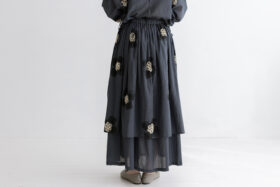 BN2618 Embroidery Layered Skirt charcoal 3 BN2618 Embroidery Layered Skirt charcoal 3