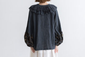 BN2633 Birds blouse charcoal 3 BN2633 Birds blouse charcoal 3