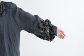 BN2633 Birds blouse charcoal 4 BN2633 Birds blouse charcoal 4