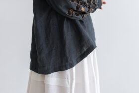 BN2633 Birds blouse charcoal 5 BN2633 Birds blouse charcoal 5